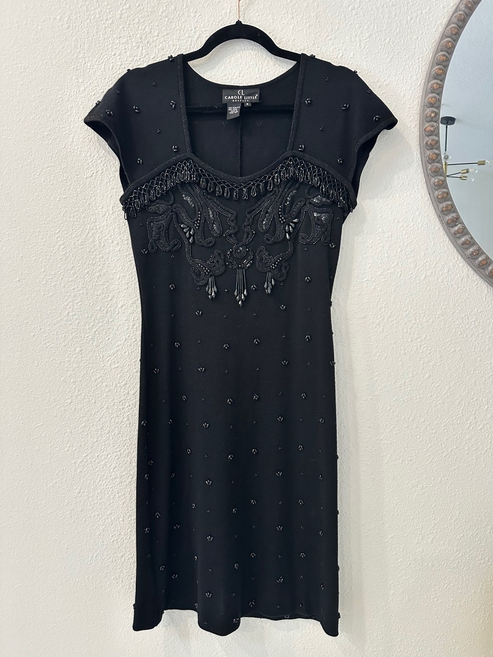Carole Little Black Label Vintage Beaded Knit Dress